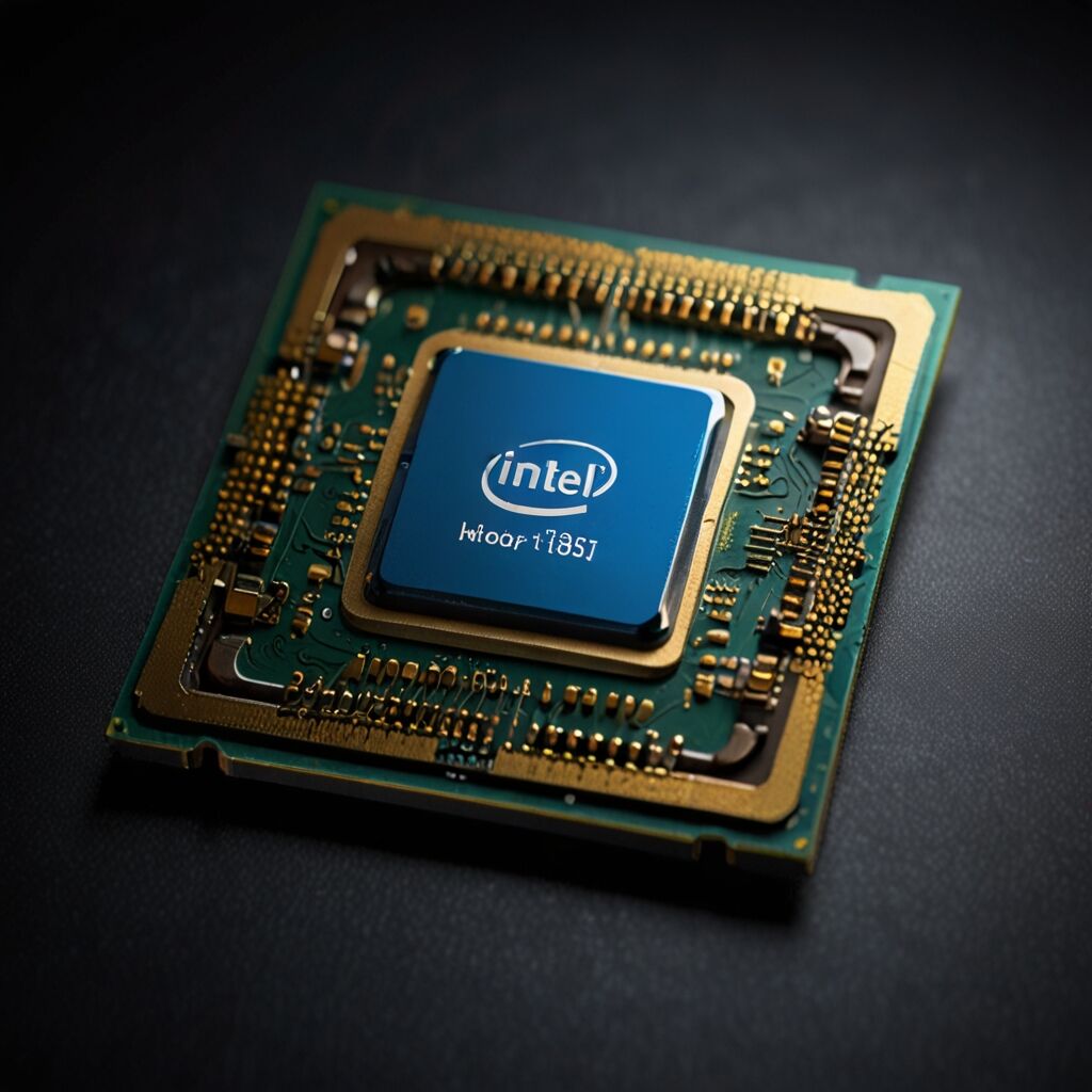 Silhouette of a microchip with circuit patterns