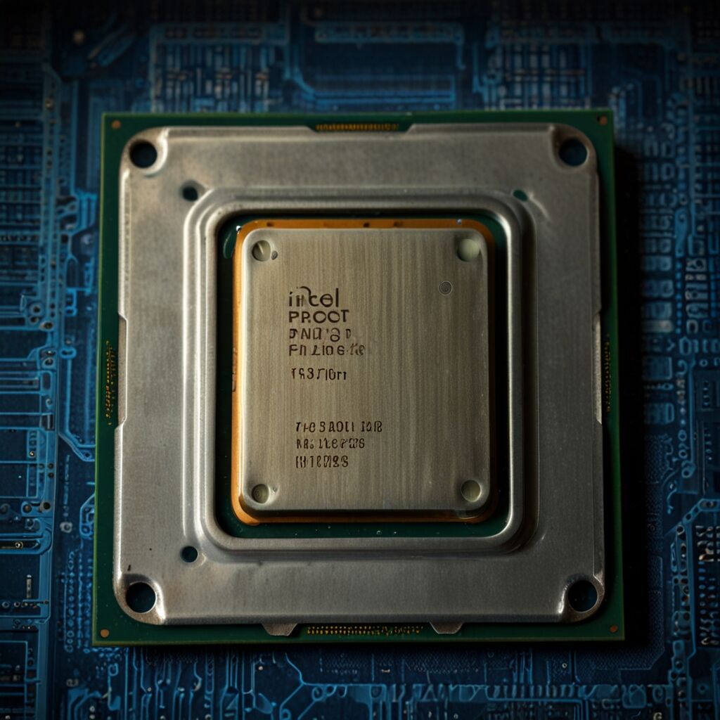 Close-up of a modern processor chip